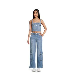 Madden NYC High Rise Cargo Pants, 29" Inseam, Sizes 11